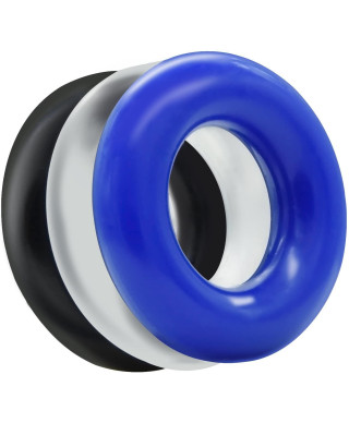 Ring-Donut Cockring 3 Pack-3 colors blueclearblack