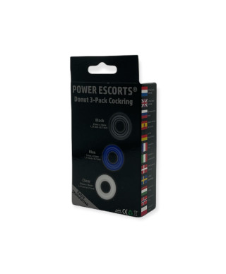 Ring-Donut Cockring 3 Pack-3 colors blueclearblack