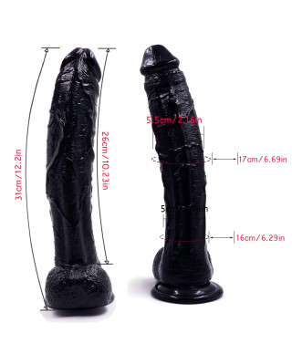 Gruby duży realistyczny penis dildo członek 31cm