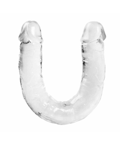 Podwójne przezroczyste silikonowe dildo penis 29cm