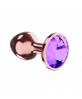 Plug-Butt Plug Diamond Amethyst Shine L Rose Gold