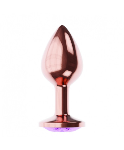 Plug-Butt Plug Diamond Amethyst Shine L Rose Gold