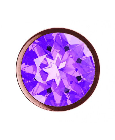 Plug-Butt Plug Diamond Amethyst Shine L Rose Gold