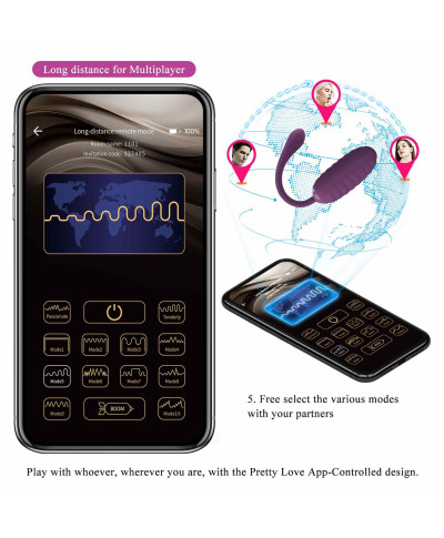 PRETTY LOVE - CASPER Purple 12 vibration functions Mobile APP remote control