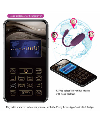 PRETTY LOVE - CASPER Purple 12 vibration functions Mobile APP remote control