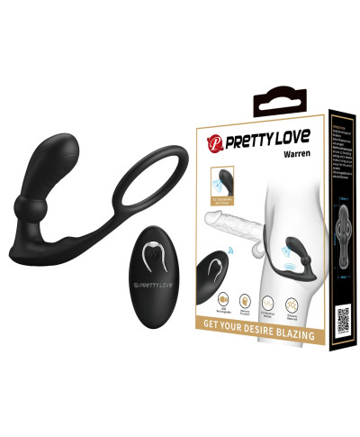 PRETTY LOVE - Warren Black 12 vibration functions 12 pulse wave settings Wireless remote control