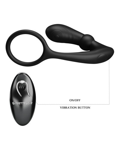 PRETTY LOVE - Warren Black 12 vibration functions 12 pulse wave settings Wireless remote control