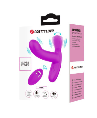 PRETTY LOVE - Geri Purple 12 vibration functions 3 licking settings Wireless remote control