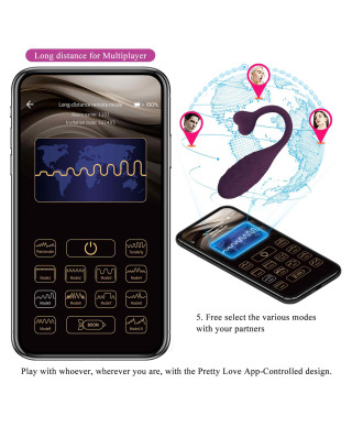 PRETTY LOVE - Fisherman Purple 12 vibration functions Mobile APP remote control