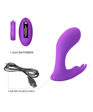 PRETTY LOVE - Idabelle Purple 12 vibration functions 12 pulse wave settings Wireless remote control