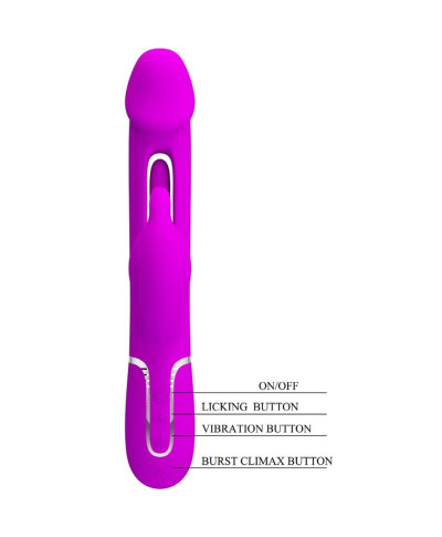 PRETTY LOVE - Kampas Rabbit 3 in 1 multifunction vibrator with tongue violet