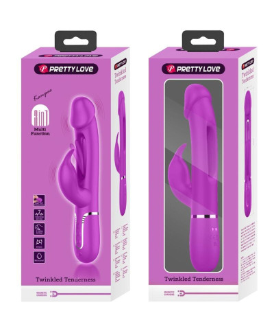 PRETTY LOVE - Kampas Rabbit 3 in 1 multifunction vibrator with tongue violet