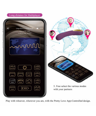 PRETTY LOVE - Ethan purple 12 vibration functions Mobile APP Long-distance Control