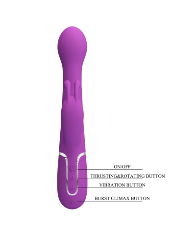 PRETTY LOVE - Dejon Purple 7 vibration functions 4 thrusting settings 4 rotation functions