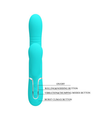 PRETTY LOVE - Mariana light blue 7 vibration functions 7 thrusting settings 4 rolling functions 4 nodding functions