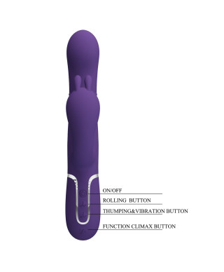 PRETTY LOVE - Cammy Dark Purple Twinkled Tenderness 7 thumping functions 7 vibration functions 4 rolling functions