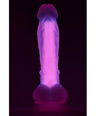 RADIANT SOFT SILICONE GLOW IN THE DARK DILDO LARGE PINK