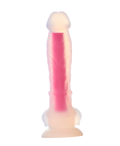 RADIANT SOFT SILICONE GLOW IN THE DARK DILDO LARGE PINK