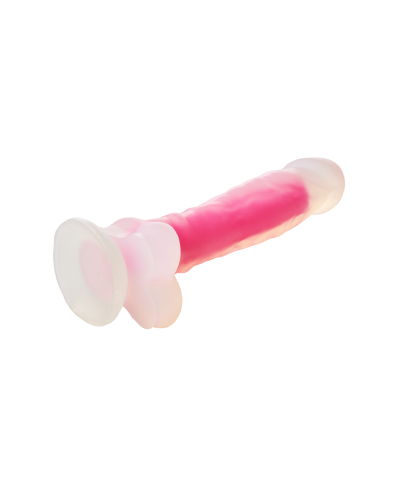 RADIANT SOFT SILICONE GLOW IN THE DARK DILDO LARGE PINK