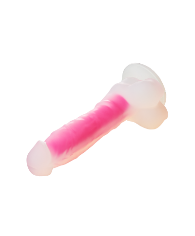 RADIANT SOFT SILICONE GLOW IN THE DARK DILDO LARGE PINK