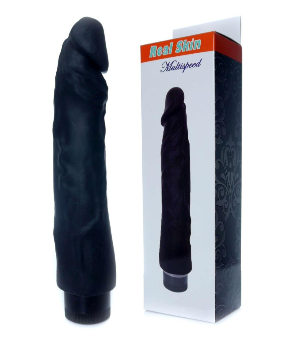 Wibrator czarny penis członek realistyczny 22cm