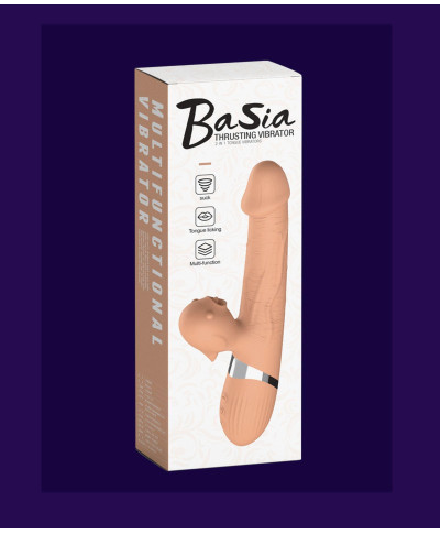 Wibrator-Basia Thtusting Vibrator 2 in 1 Tongue Vibrators USB