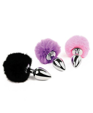 FeelzToys -Bunny Tails Butt Plug Black