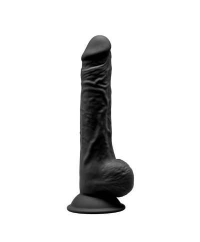 Duże czarne dildo mocna przyssawka i jądra 24 cm