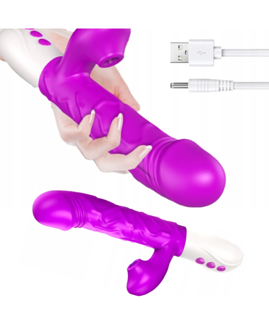 Wibrator króliczek posuw podgrzewanie 7trybów 23cm