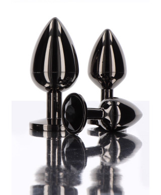 Butt Plug With Diamond Jewel S Black