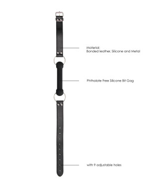 Silicone Bit Gag - With Adjustable Bonded Leather Straps