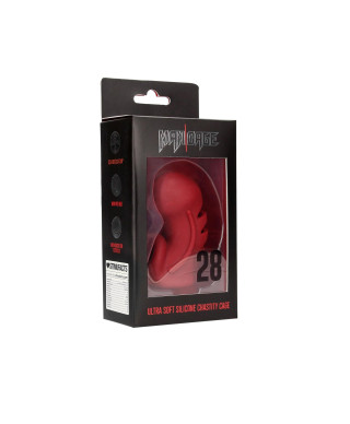 Model 28 - Ultra Soft Silicone Chastity Cage - Red