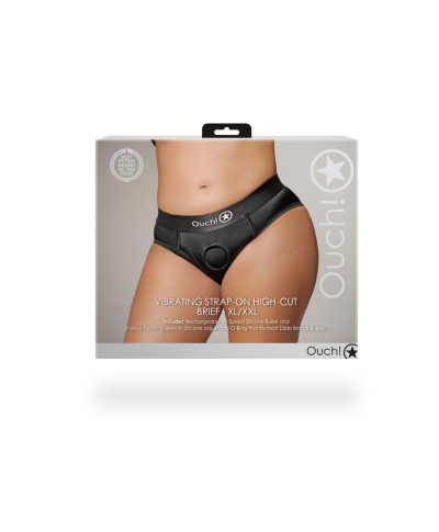 Vibrating Strap-on High-cut Brief - XLXXL