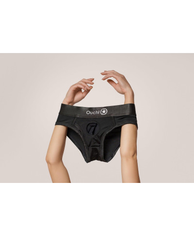 Vibrating Strap-on High-cut Brief - XLXXL