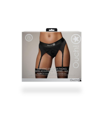 Vibrating Strap-on Thong with Adjustable Garters - ML