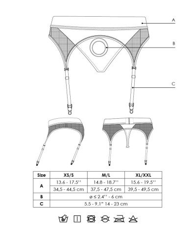 Vibrating Strap-on Thong with Adjustable Garters - XLXXL