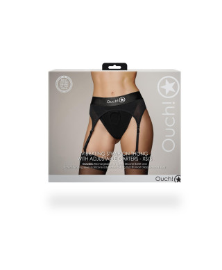 Vibrating Strap-on Thong with Adjustable Garters - XSS