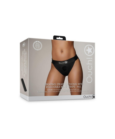 Vibrating Strap-on Thong with Removable Rear Straps - ML