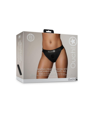 Vibrating Strap-on Thong with Removable Rear Straps - ML