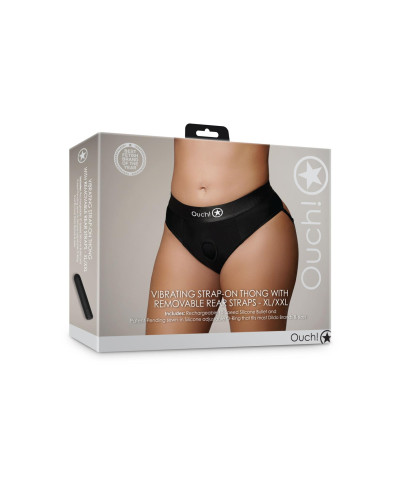 Vibrating Strap-on Thong with Removable Rear Straps - XLXXL