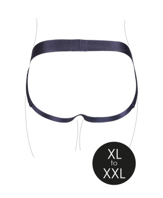 Vibrating Strap-on Panty Harness with Open Back - XLXXL