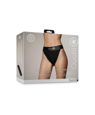 Vibrating Strap-on Panty Harness with Open Back - XSS