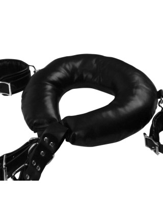 Padded Thigh Sling with Hand Cuffs - Black