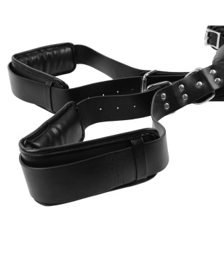 Padded Thigh Sling with Hand Cuffs - Black