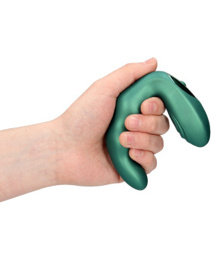 Bent Vibrating Prostate Massager with Remote Control - Metallic Green