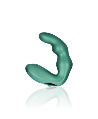 Bent Vibrating Prostate Massager with Remote Control - Metallic Green