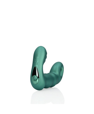 Beaded Vibrating Prostate Massager with Remote Control - Metallic Green