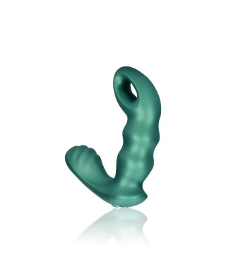 Beaded Vibrating Prostate Massager with Remote Control - Metallic Green