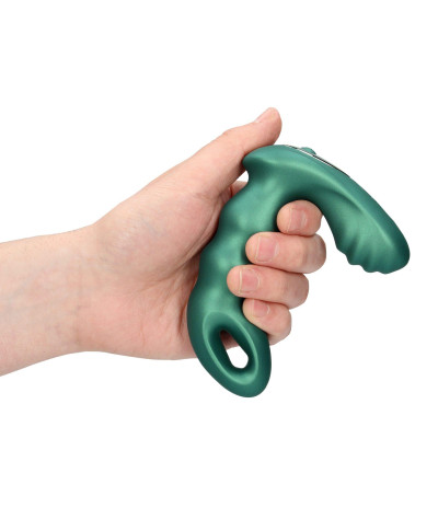 Beaded Vibrating Prostate Massager with Remote Control - Metallic Green