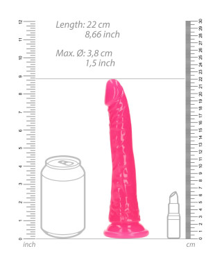 Slim Realistic Dildo with Suction Cup - Glow in the Dark - 8 20 cm